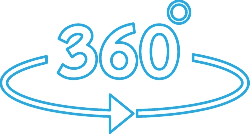 Simple 360 Degree icon sign design