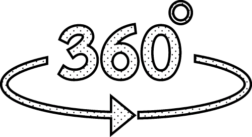 Simple 360 Degree icon sign design