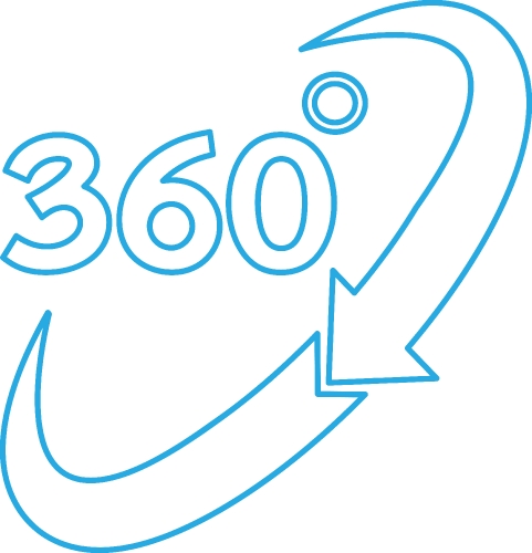 Simple 360 Degree icon sign design