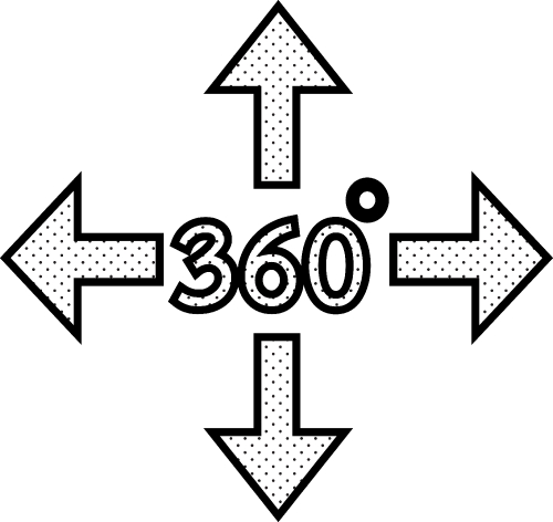 Simple 360 Degree icon sign design