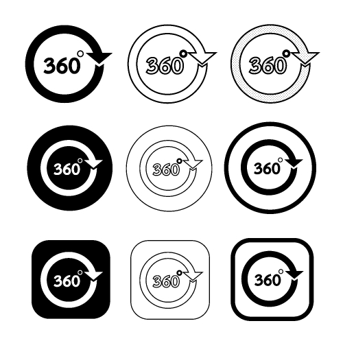 Simple 360 Degree icon sign design