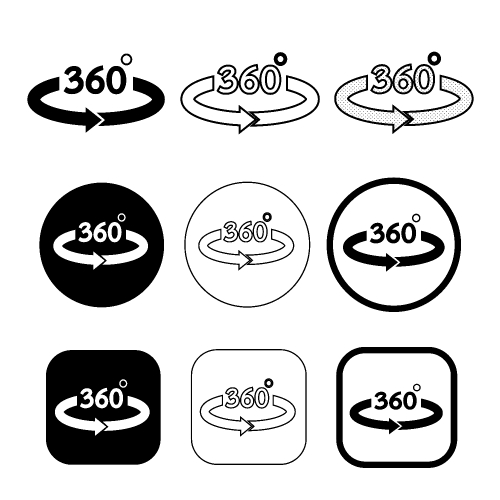 Simple 360 Degree icon sign design