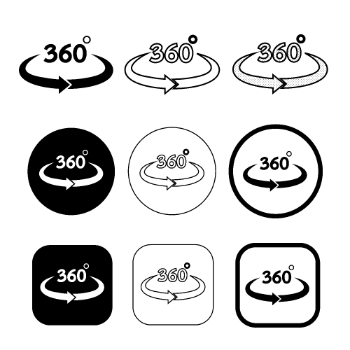 Simple 360 Degree icon sign design