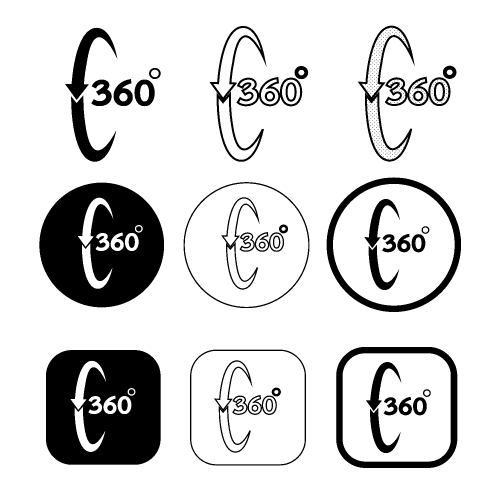 Simple 360 Degree icon sign design