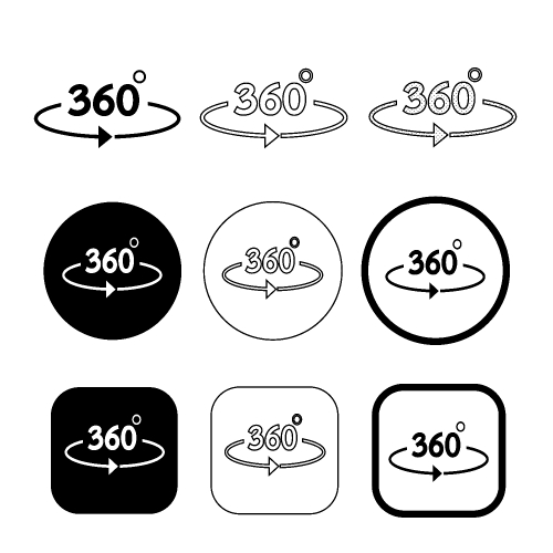 Simple 360 Degree icon sign design