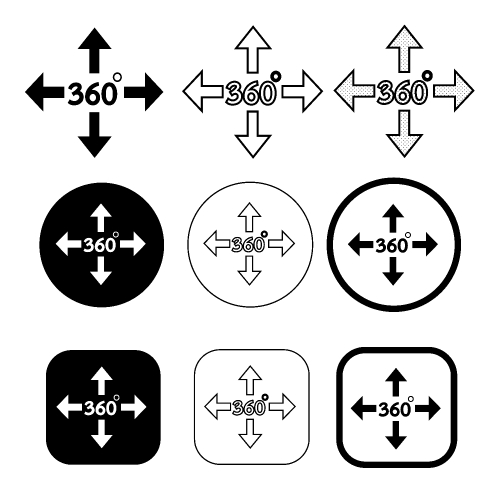 Simple 360 Degree icon sign design