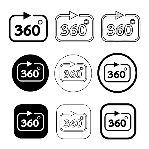 Simple 360 Degree icon sign design