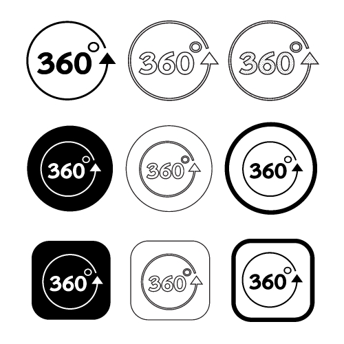 Simple 360 Degree icon sign design