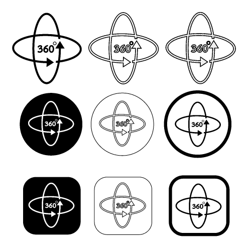 Simple 360 Degree icon sign design