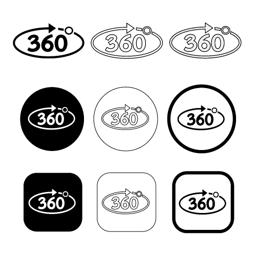 Simple 360 Degree icon sign design