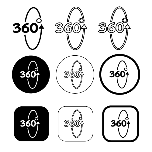 Simple 360 Degree icon sign design