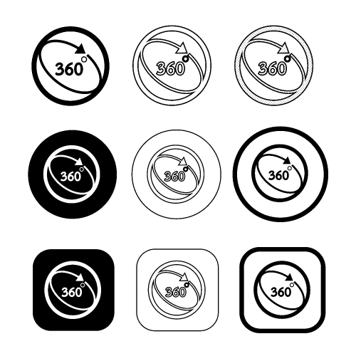 Simple 360 Degree icon sign design