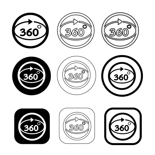 Simple 360 Degree icon sign design