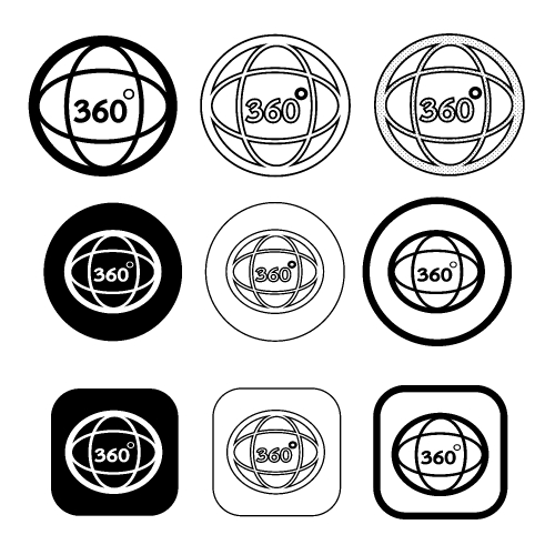 Simple 360 Degree icon sign design