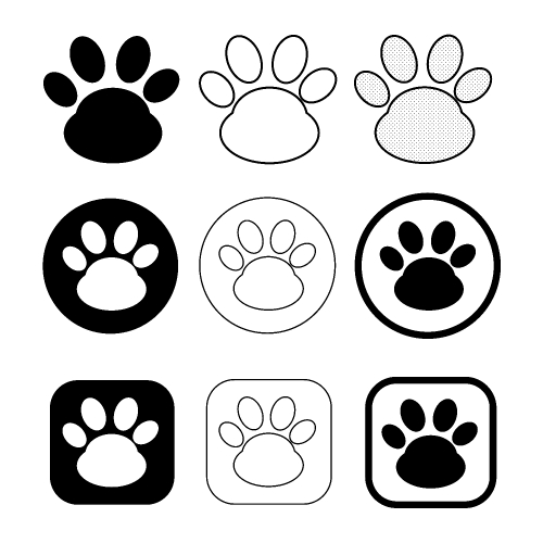 simple animal paw print icon sign