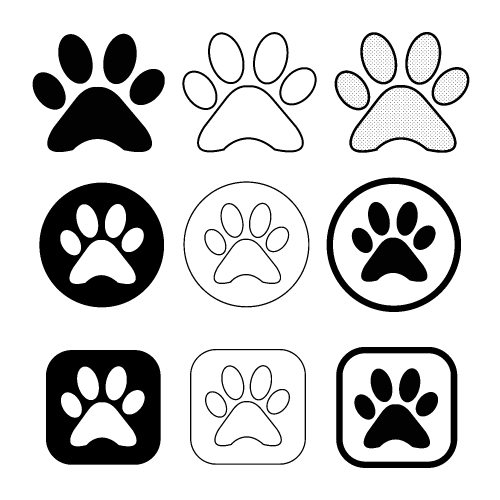 simple animal paw print icon sign