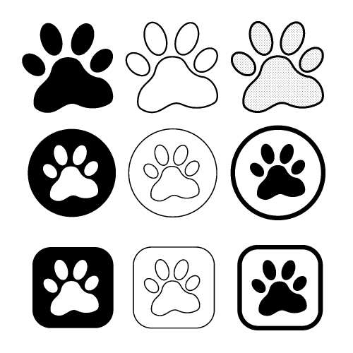simple animal paw print icon sign