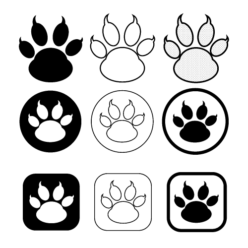 simple animal paw print icon sign