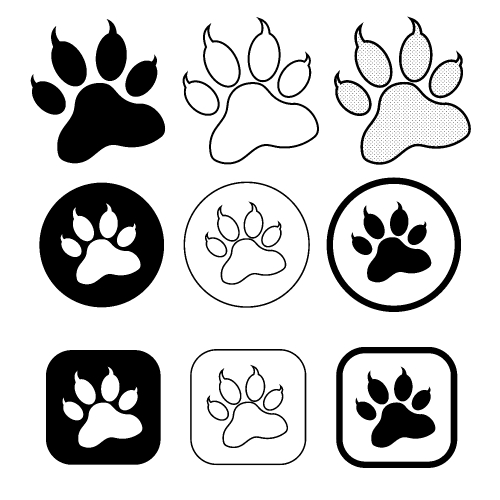 simple animal paw print icon sign