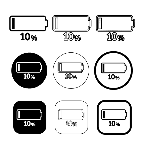 Simple battery icon sign design