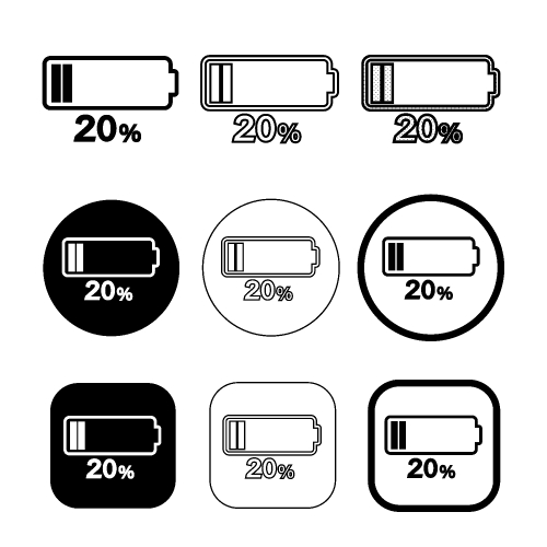 Simple battery icon sign design