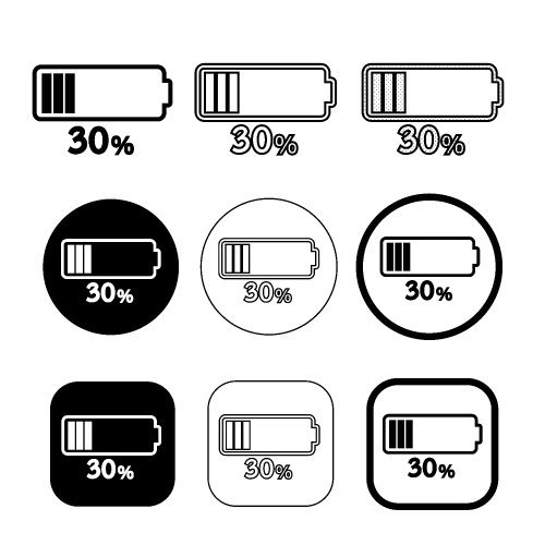 Simple battery icon sign design