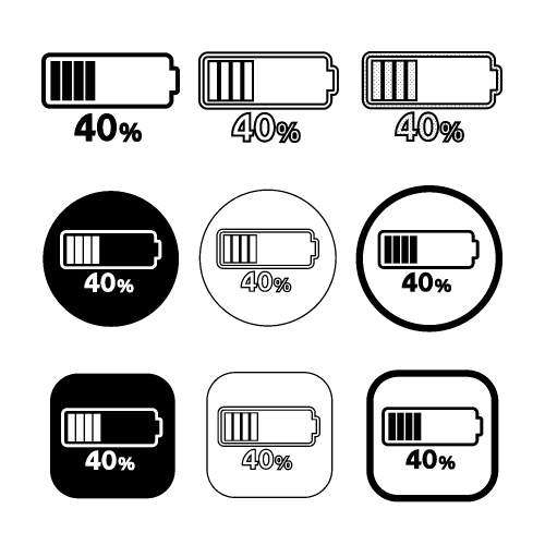 Simple battery icon sign design