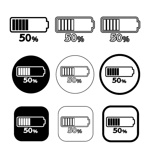 Simple battery icon sign design