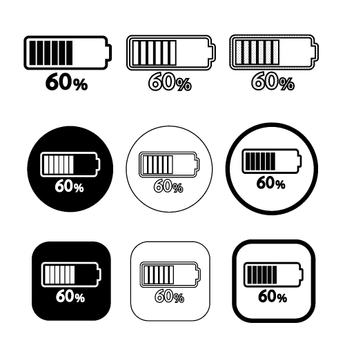 Simple battery icon sign design