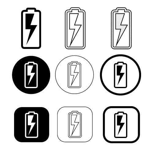 Simple battery icon sign design