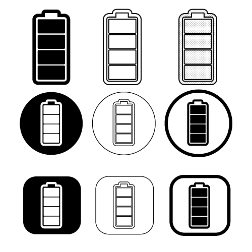 Simple battery icon sign design