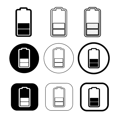 Simple battery icon sign design