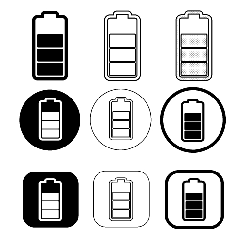 Simple battery icon sign design