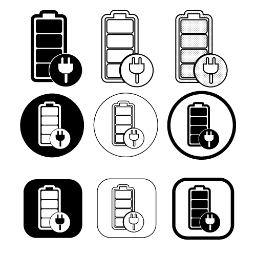 Simple battery icon sign design