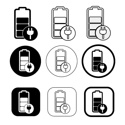 Simple battery icon sign design