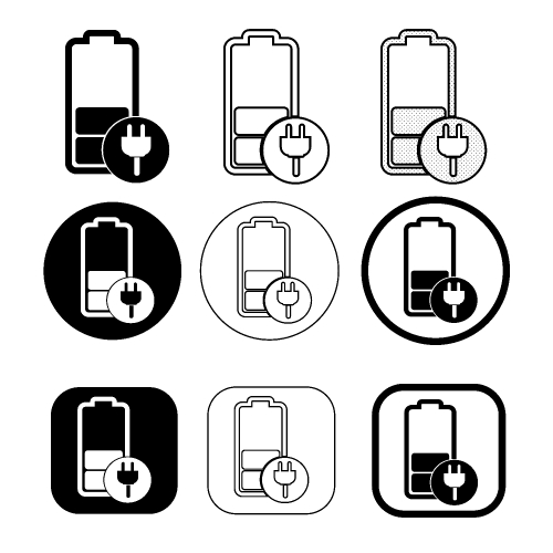 Simple battery icon sign design