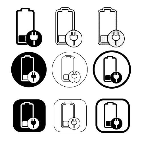 Simple battery icon sign design