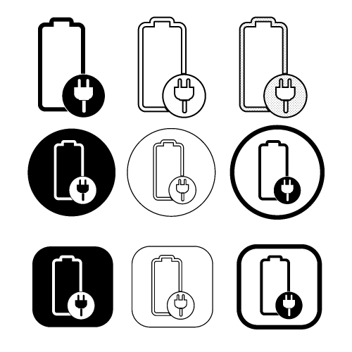 Simple battery icon sign design