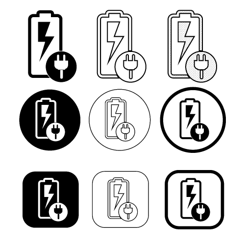 Simple battery icon sign design