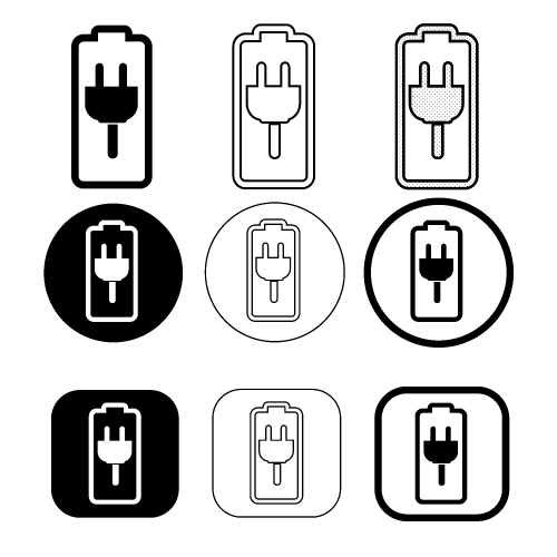 Simple battery icon sign design