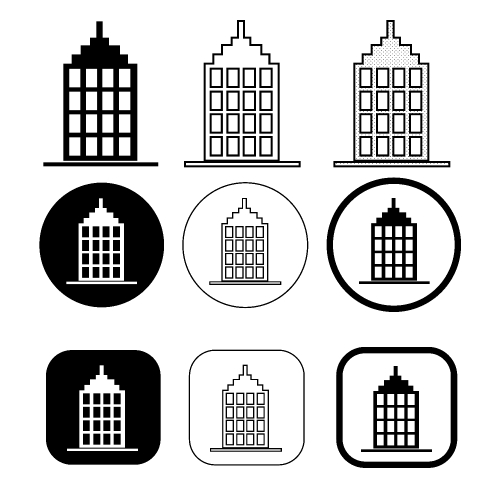 Simple building icon sign design