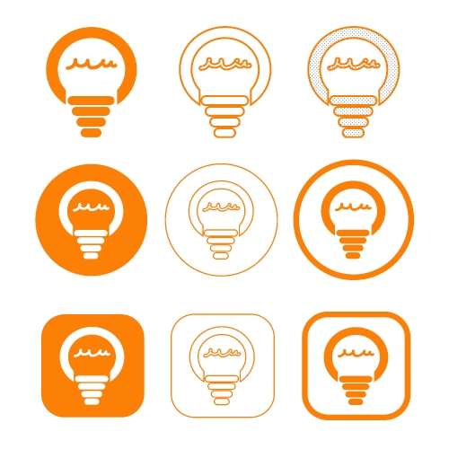 Simple Bulb icon sign design