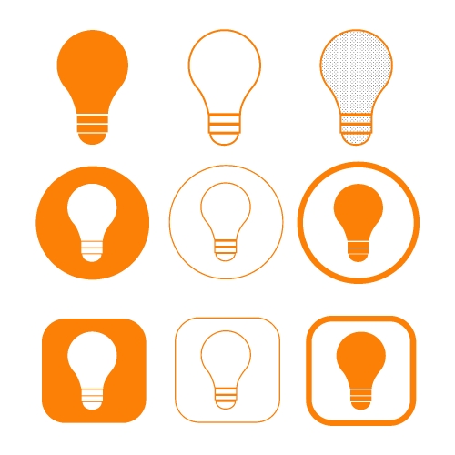 Simple Bulb icon sign design