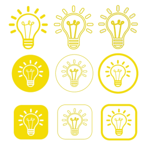 Simple Bulb icon sign design