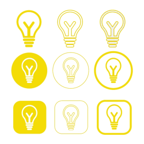 Simple Bulb icon sign design