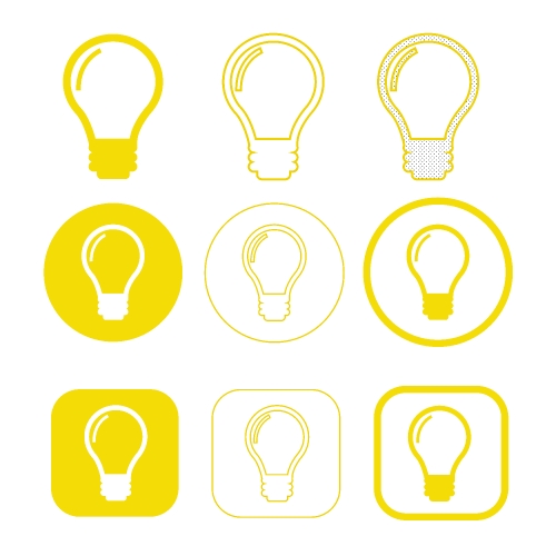 Simple Bulb icon sign design