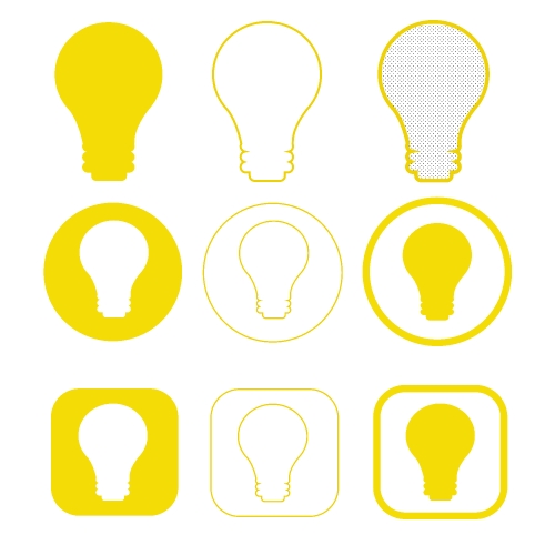 Simple Bulb icon sign design