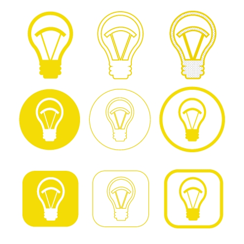 Simple Bulb icon sign design