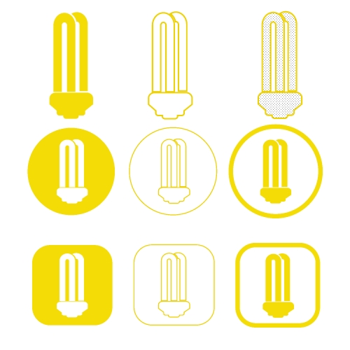 Simple Bulb icon sign design