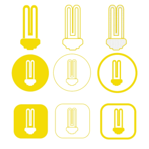 Simple Bulb icon sign design